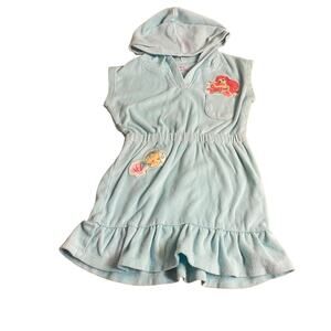 Disney Princess  Little Mermaid light blue short sleeve swimsuit coverup SIZE 4
